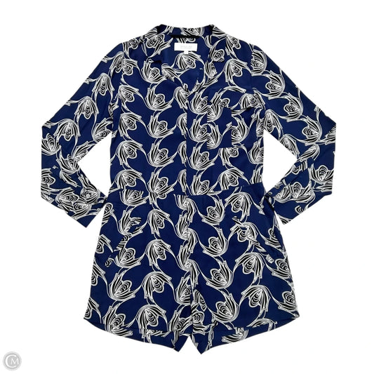 Romper Designer By Derek Lam In Blue & White, Size: M