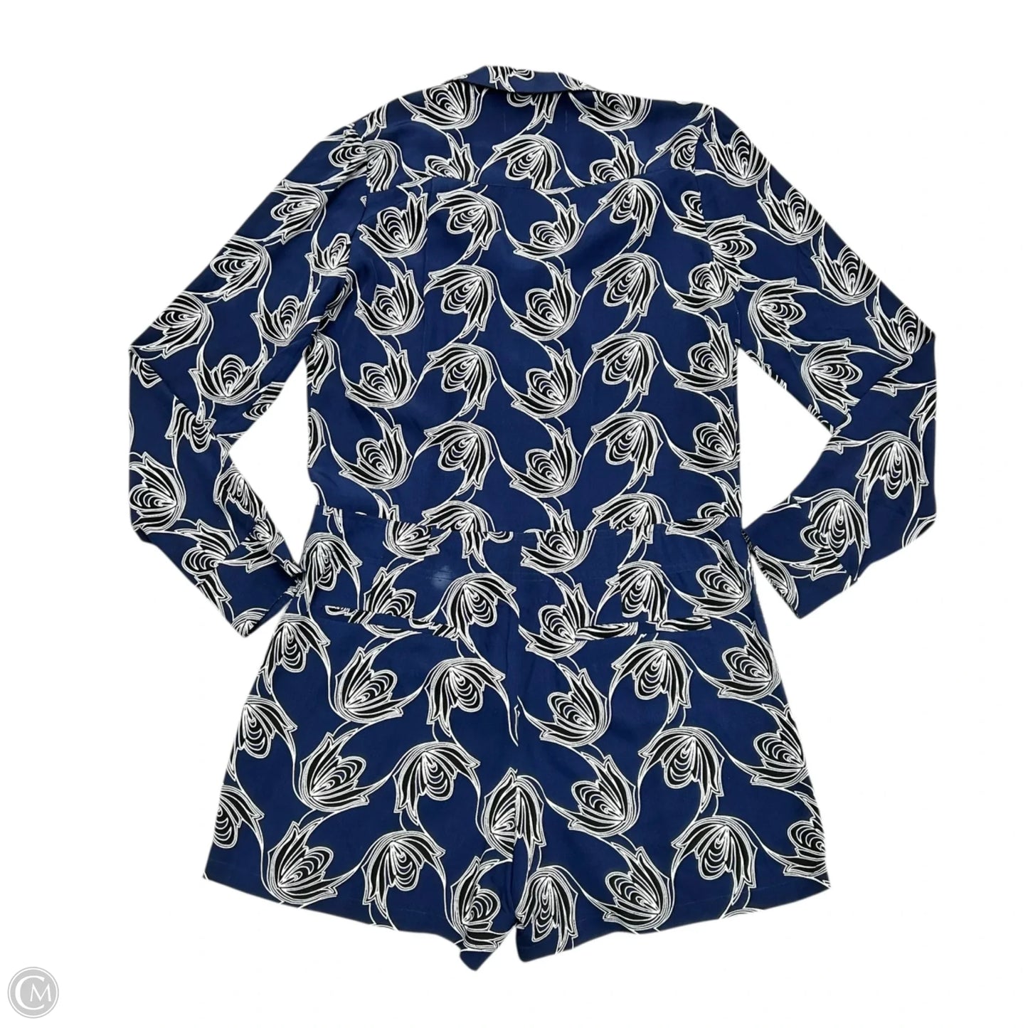 Romper Designer By Derek Lam In Blue & White, Size: M