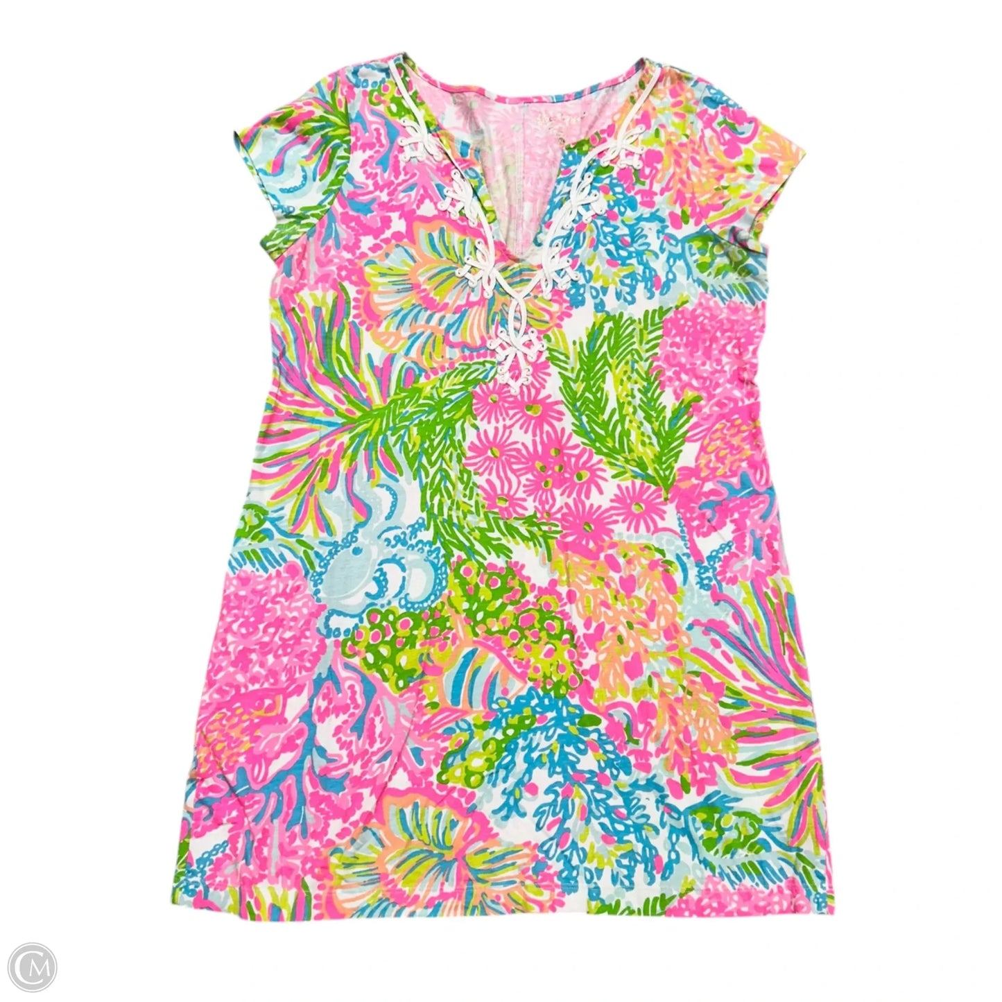 Dress Designer By Lilly Pulitzer In Green & Pink, Size: Xl