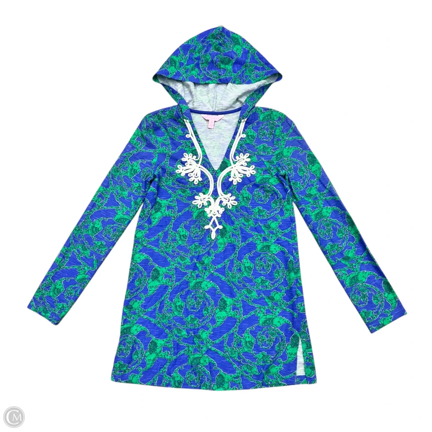 Top Long Sleeve Designer By Lilly Pulitzer In Blue & Green, Size: Xs
