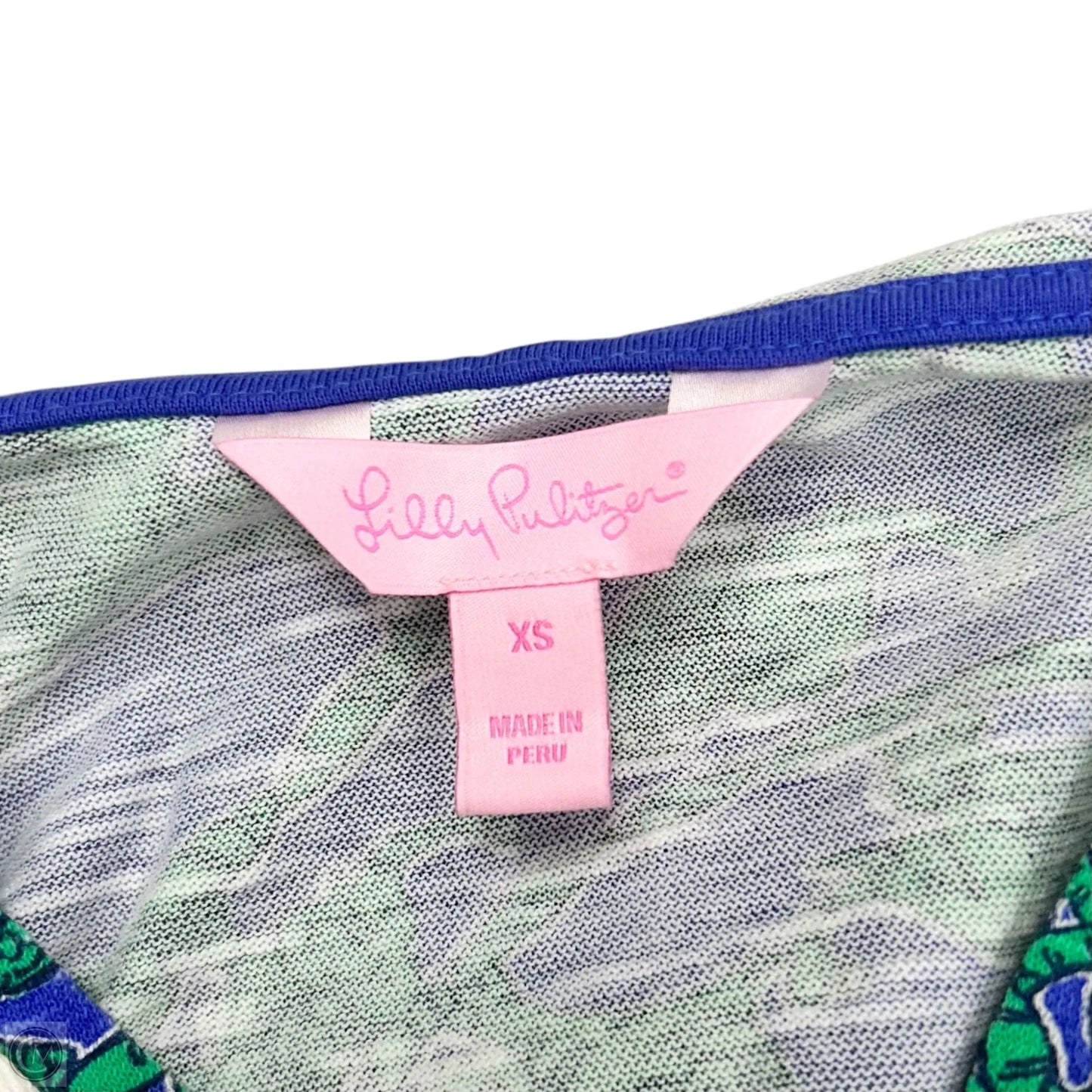 Top Long Sleeve Designer By Lilly Pulitzer In Blue & Green, Size: Xs