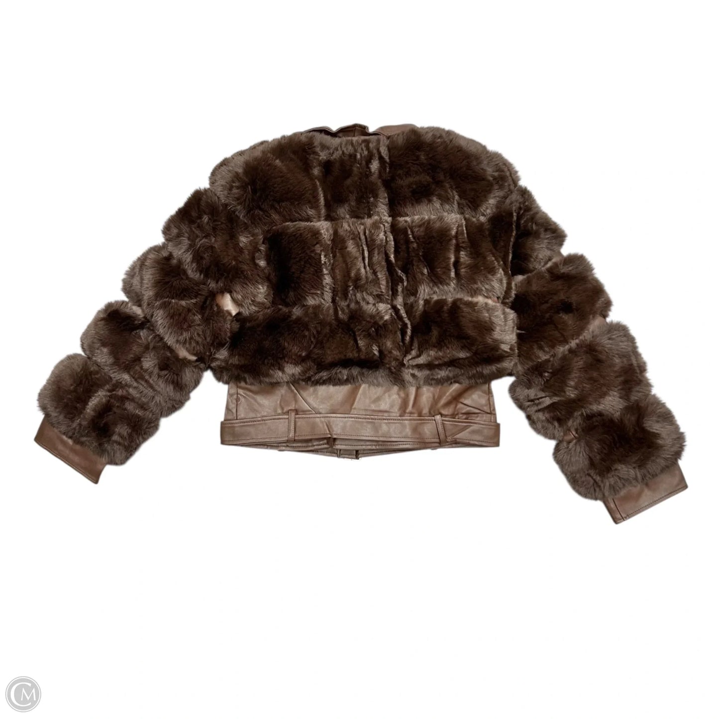 Jacket Faux Fur & Sherpa By Graniriente In Brown, Size: M