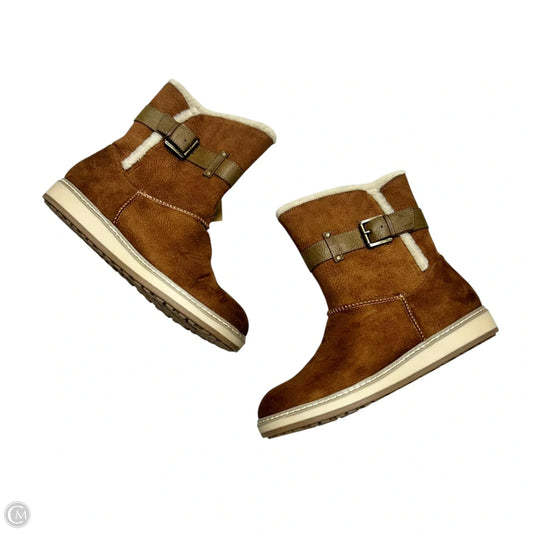 Boots Ankle Flats By White Mountain In Brown & Cream, Size: 9