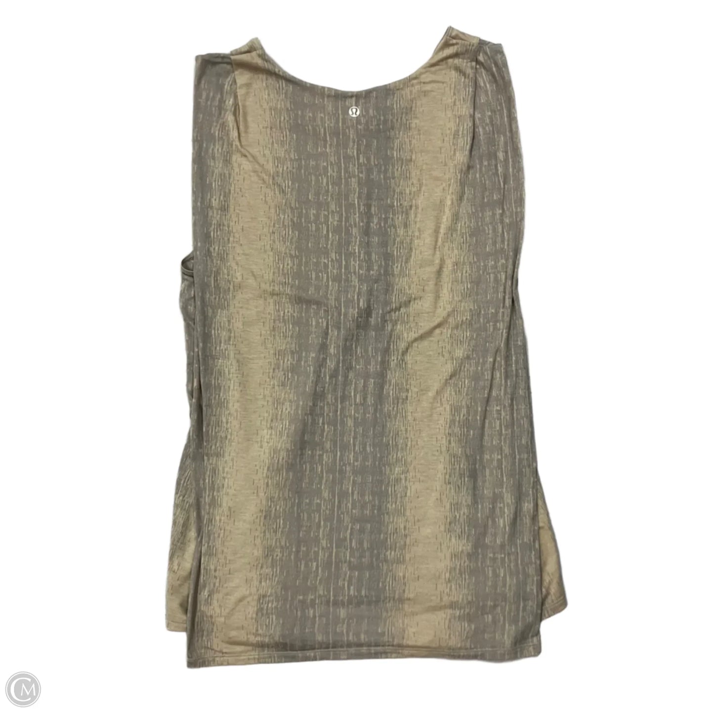 Athletic Tank Top By Lululemon In Grey & Tan, Size: M