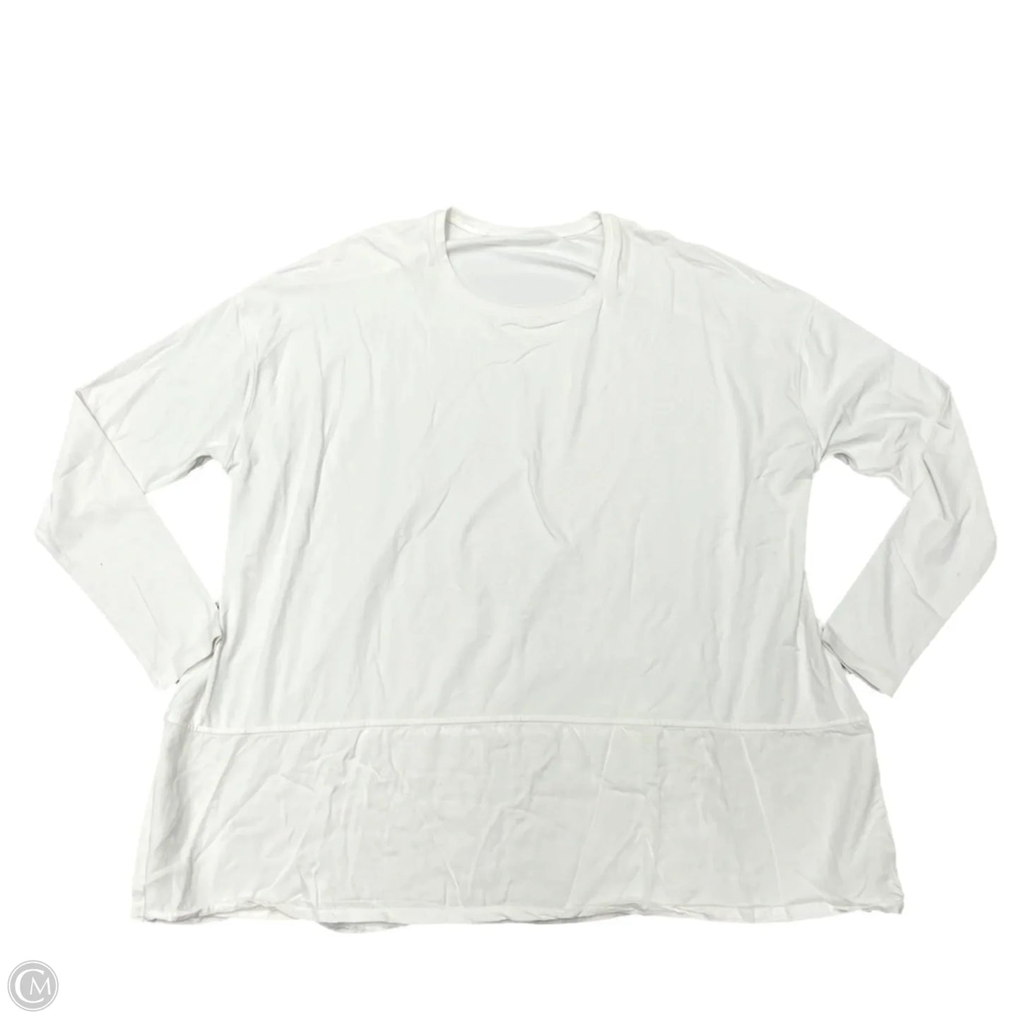Athletic Top Long Sleeve Collar By Lululemon In White, Size: M