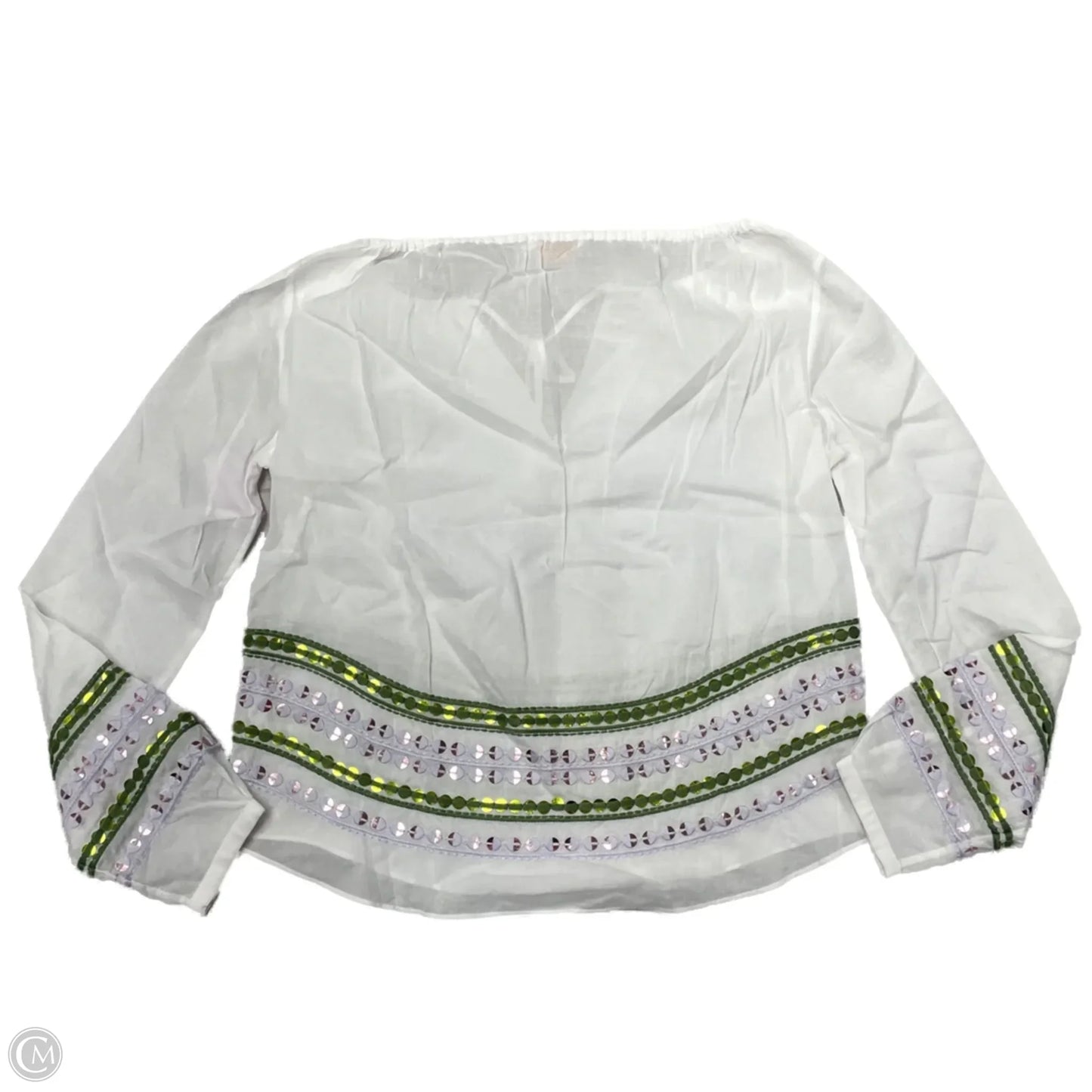 Top Long Sleeve Designer By Tory Burch In White, Size: Xs