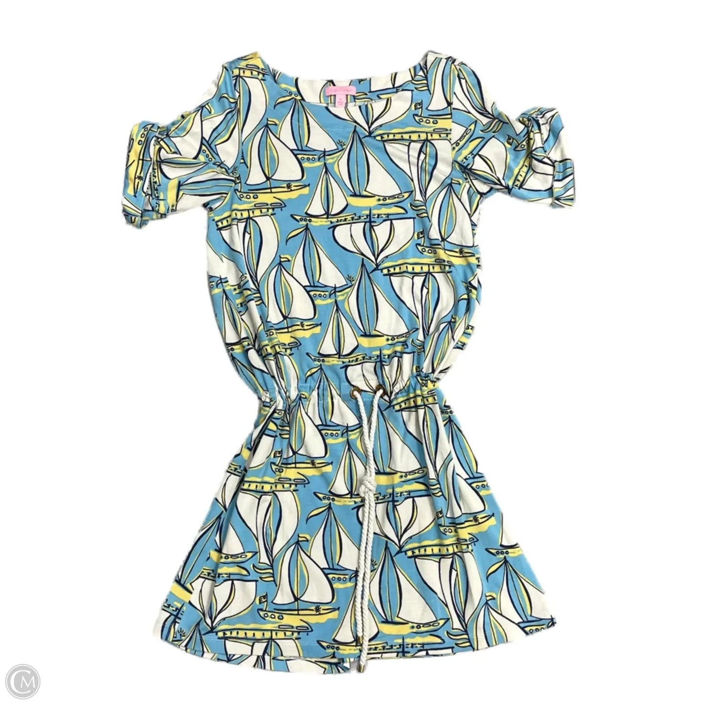 Dress Designer By Lilly Pulitzer In Blue & White, Size: M