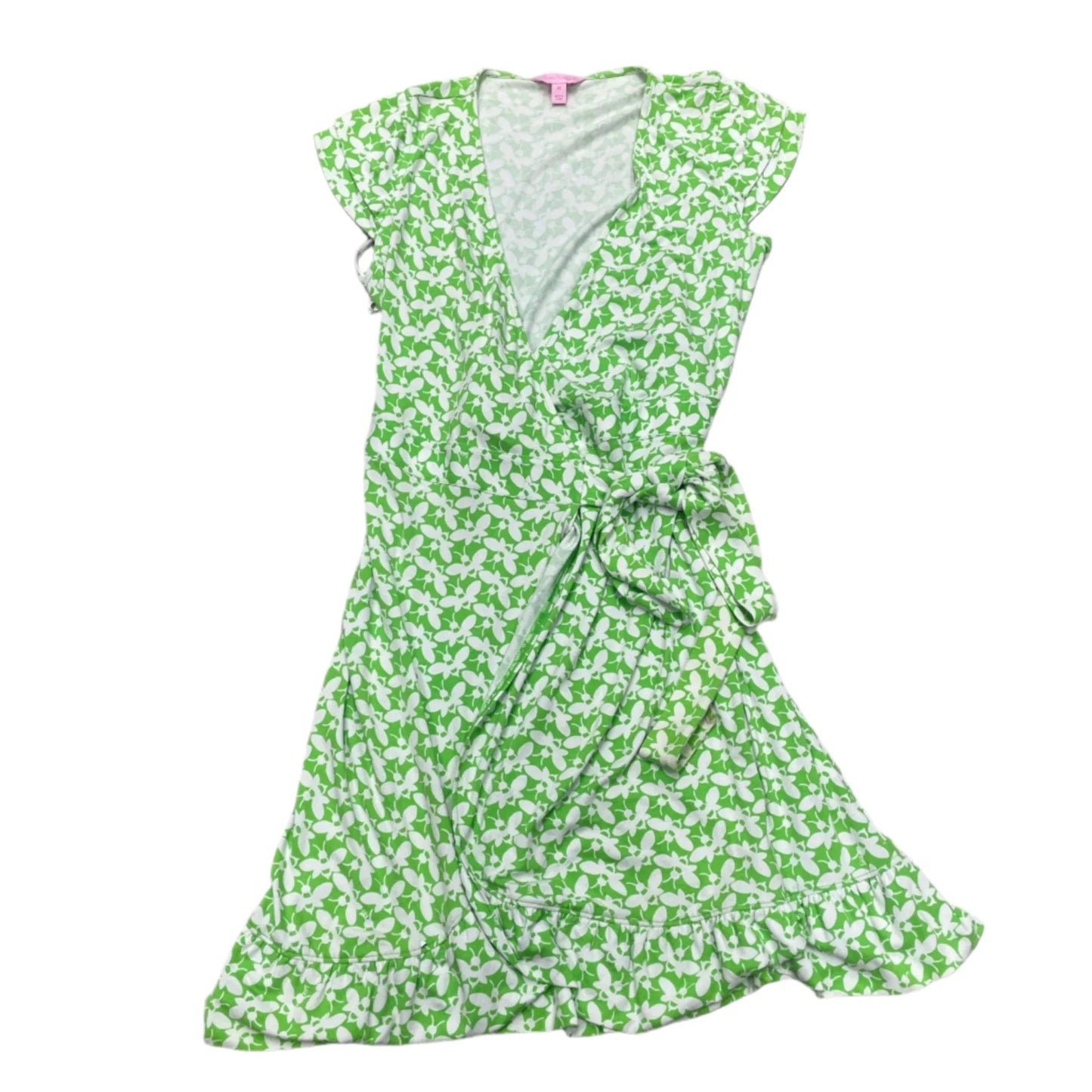 Dress Designer By Lilly Pulitzer In Green & White, Size: M