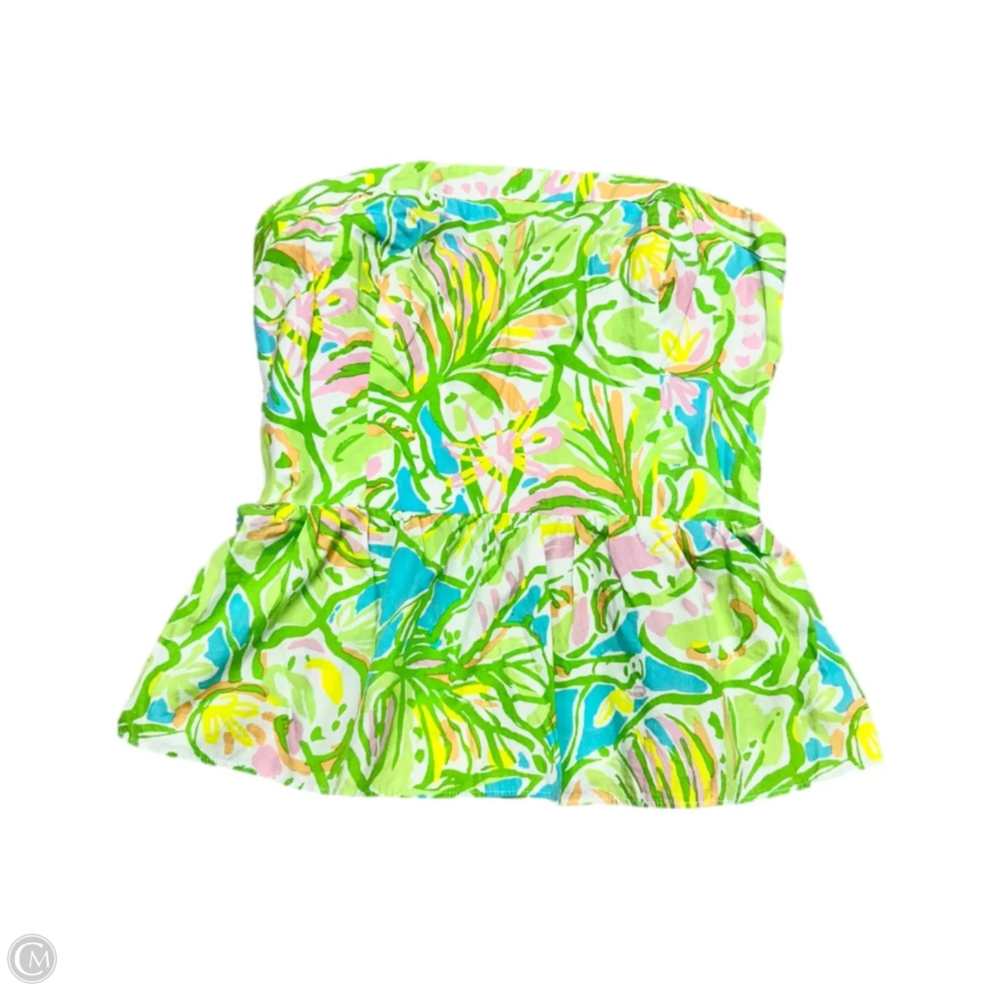 Top Sleeveless Designer By Lilly Pulitzer In Green & White, Size: M