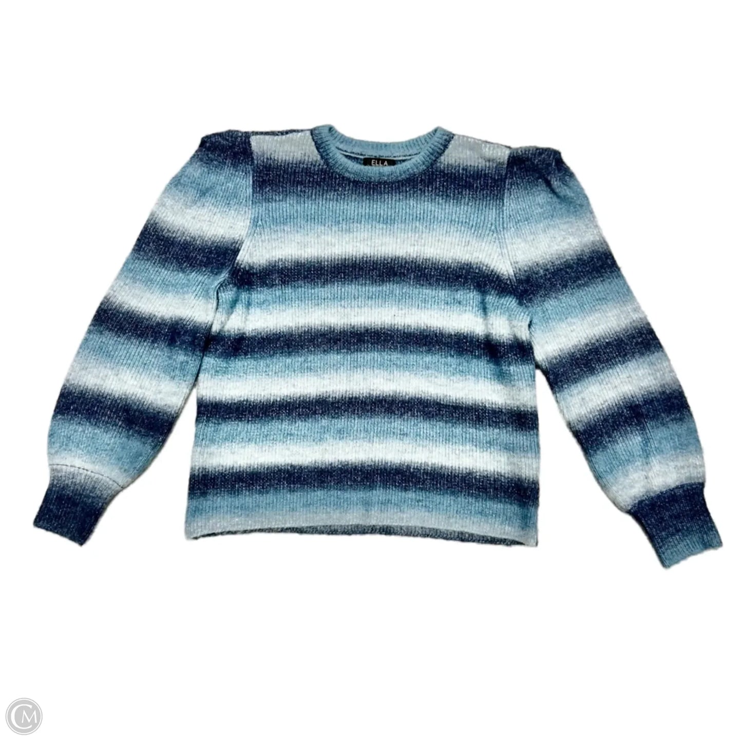 Sweater By Rafaella In Blue & White, Size: L