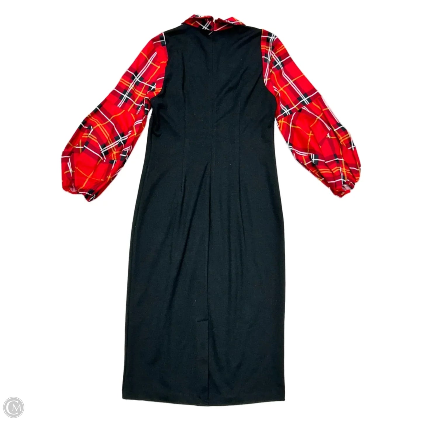 Dress Casual Midi By New York And Co In Black & Red, Size: S