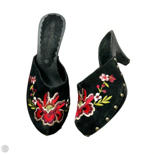 Shoes Heels Block In Black & Red, Size: 8