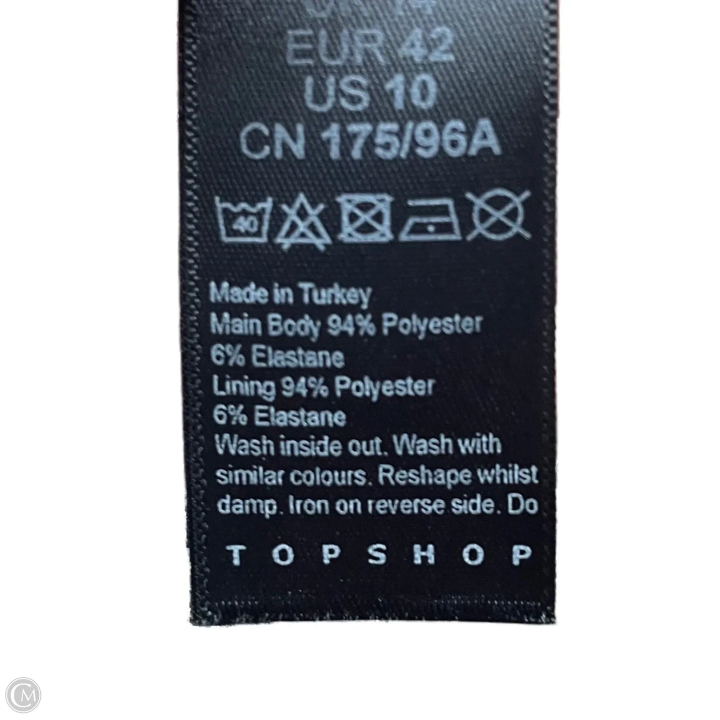 Dress Casual Short By Topshop In Cream & Green, Size: M