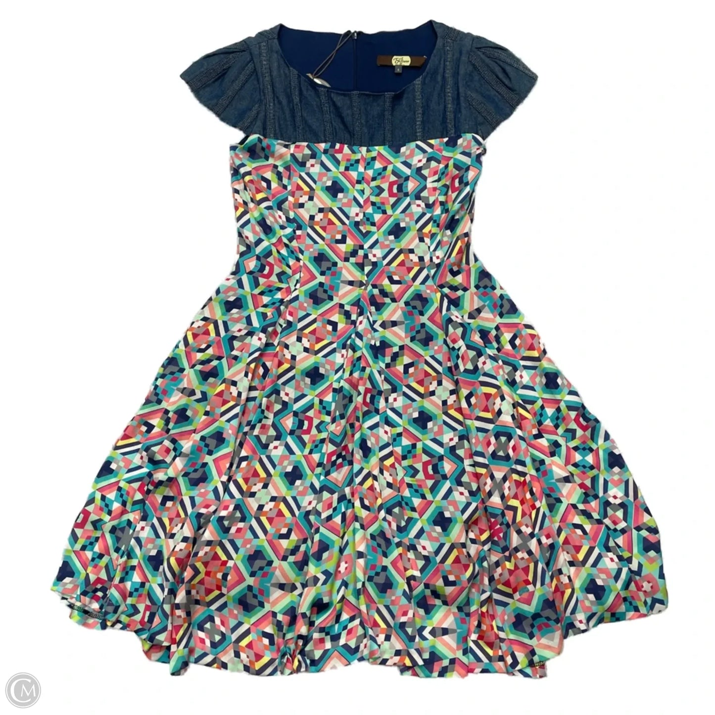 Dress Casual Short By Eva Franco In Blue & Pink, Size: S