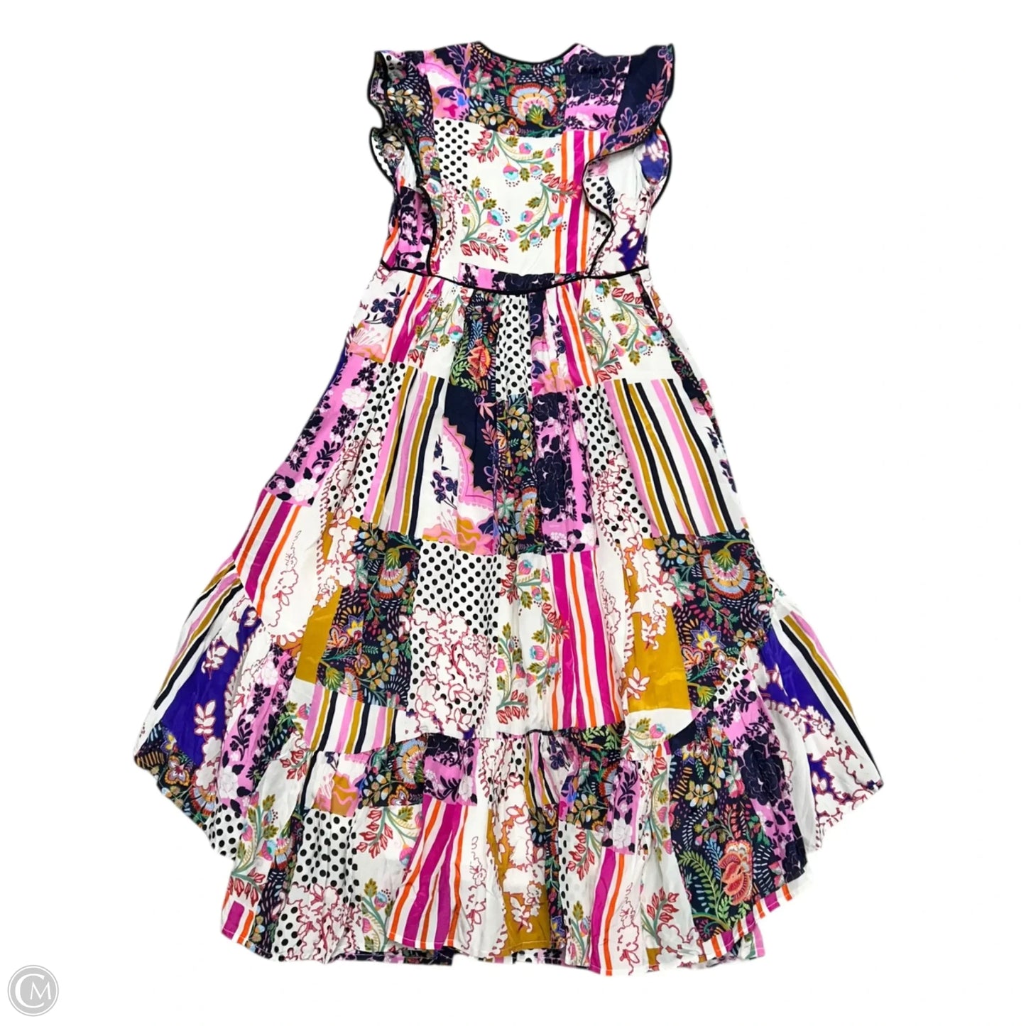 Dress Party Midi By Anthropologie In Purple & White, Size: Xsp
