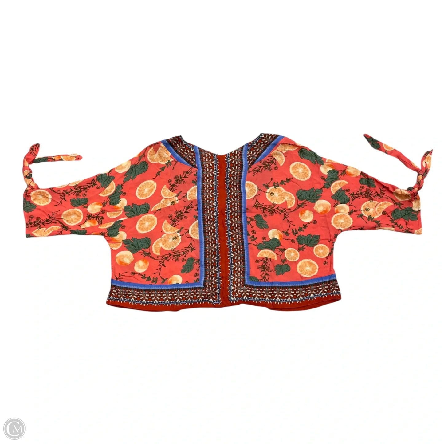 Blouse 3/4 Sleeve By Free People In Pink & Red, Size: S