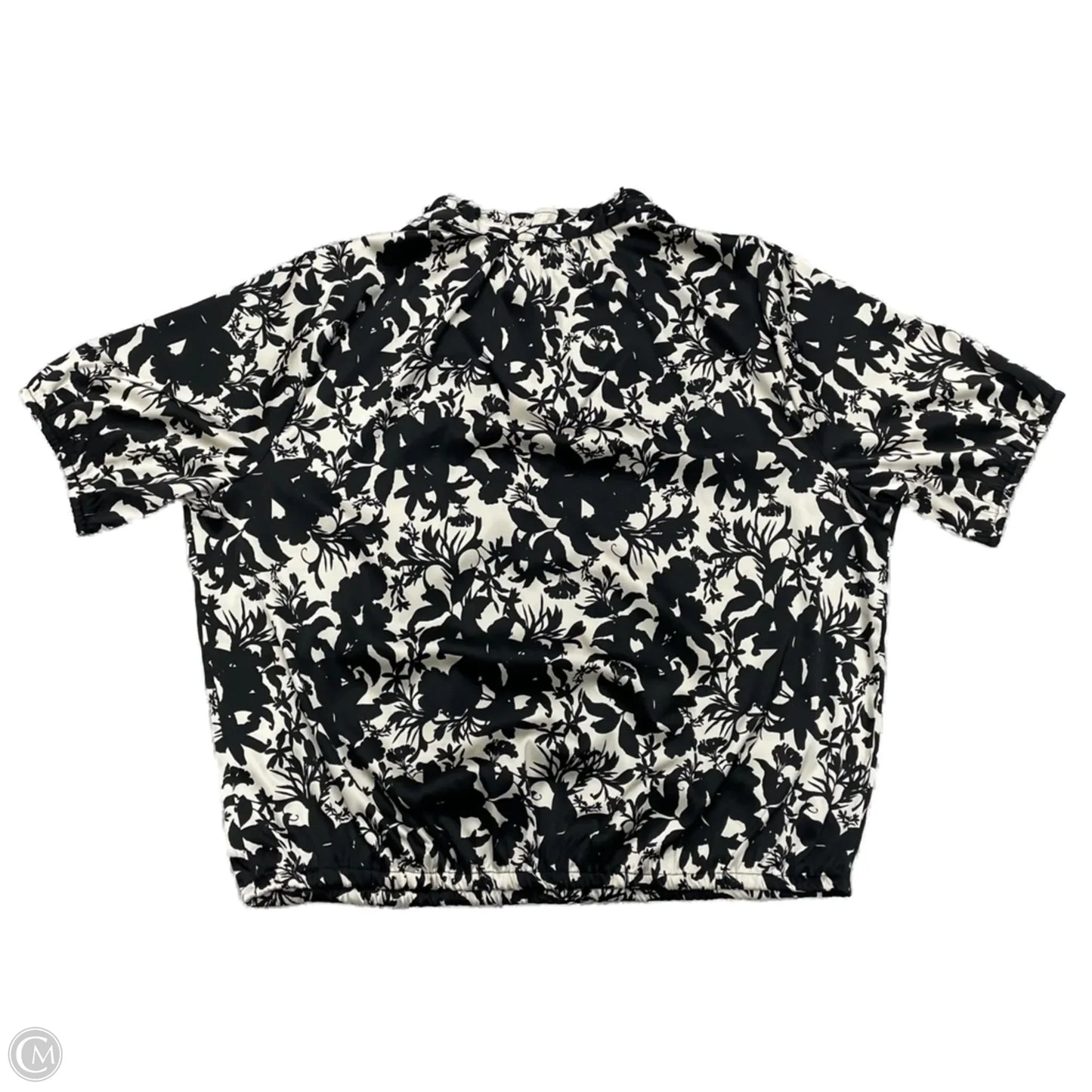 Blouse Short Sleeve By Inc In Black & Cream, Size: Xl