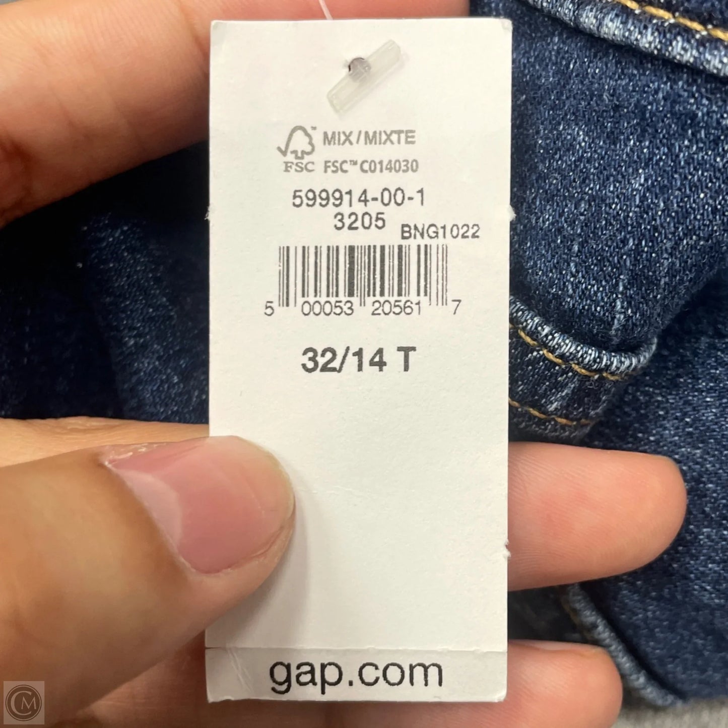 Jeans Skinny By Gap In Blue Denim, Size: 14l