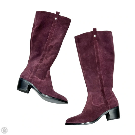 Boots Knee Heels By Marc Fisher In Purple, Size: 9