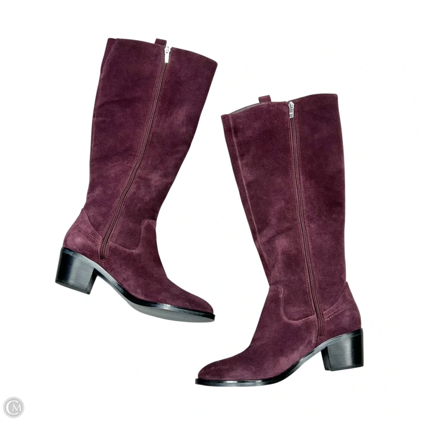 Boots Knee Heels By Marc Fisher In Purple, Size: 9