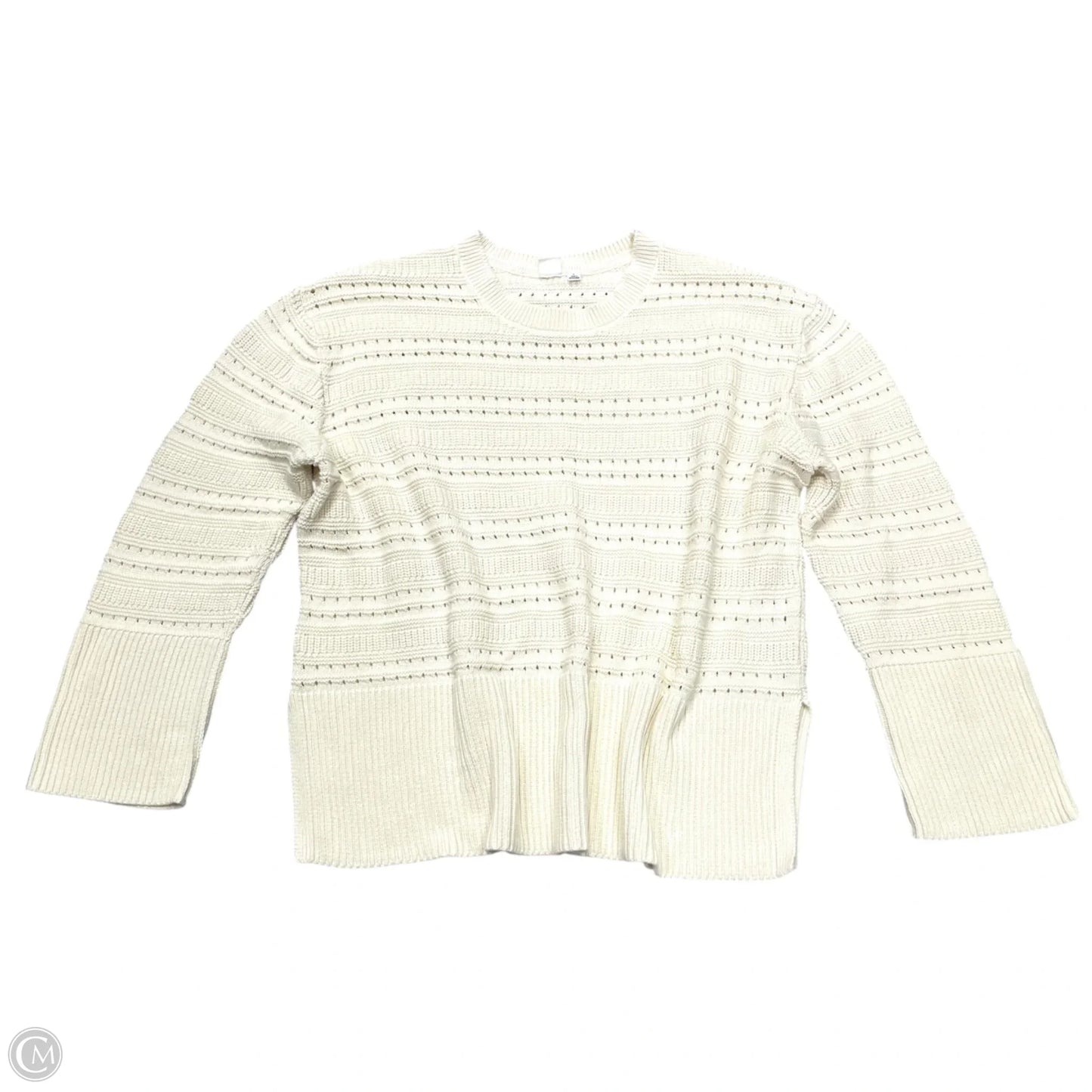 Sweater By Gap In Ivory, Size: L
