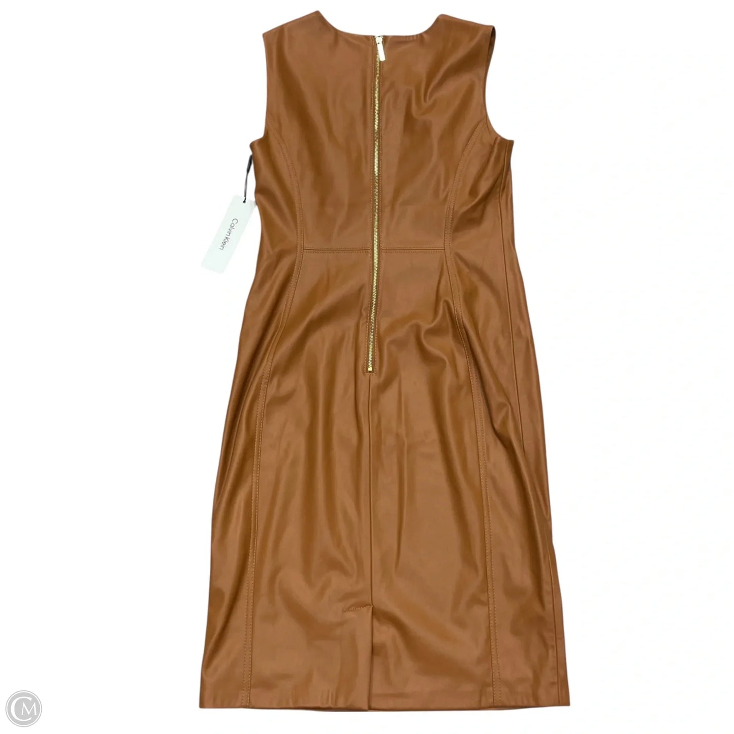 Dress Work By Calvin Klein In Tan, Size: M