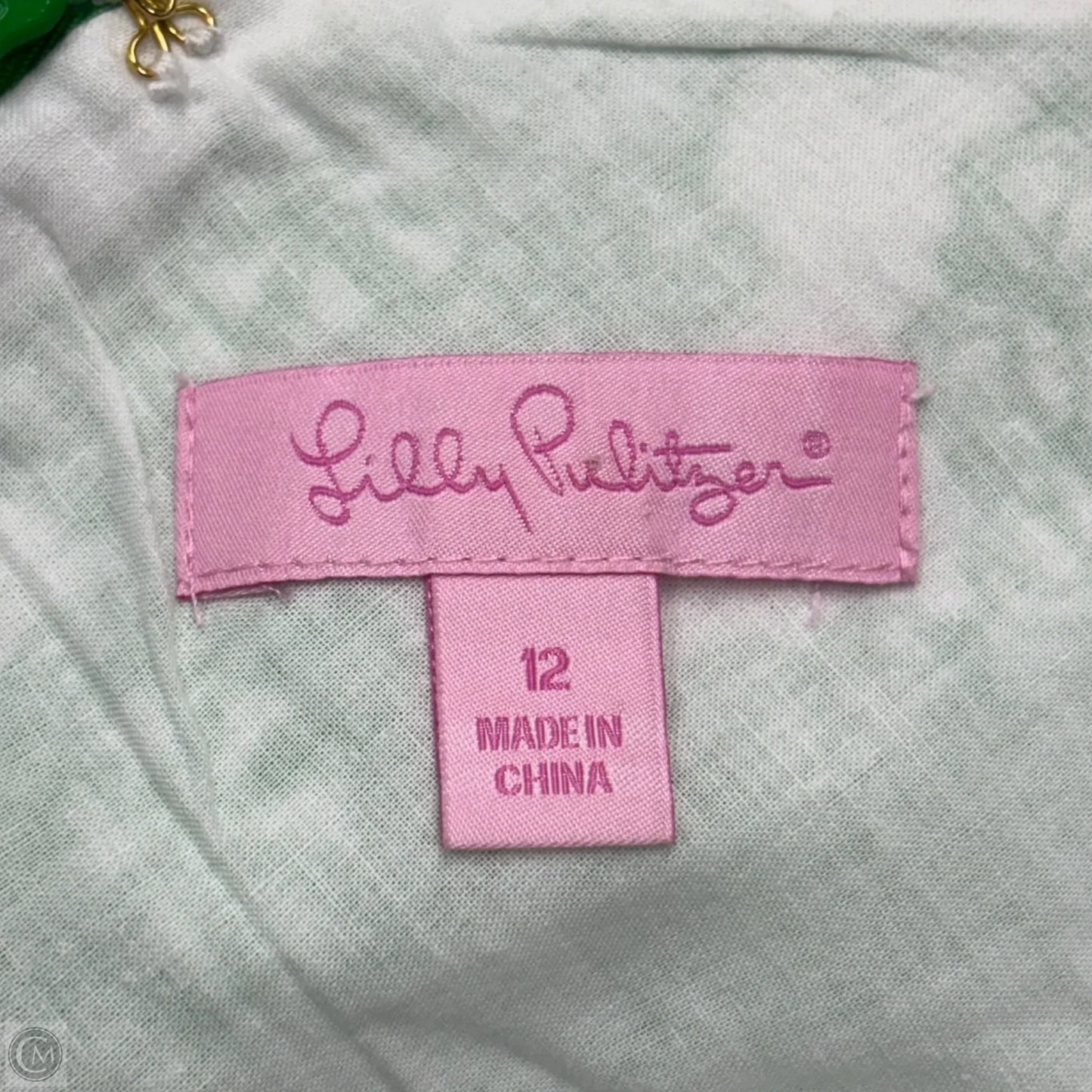 Dress Designer By Lilly Pulitzer In Green & White, Size: L