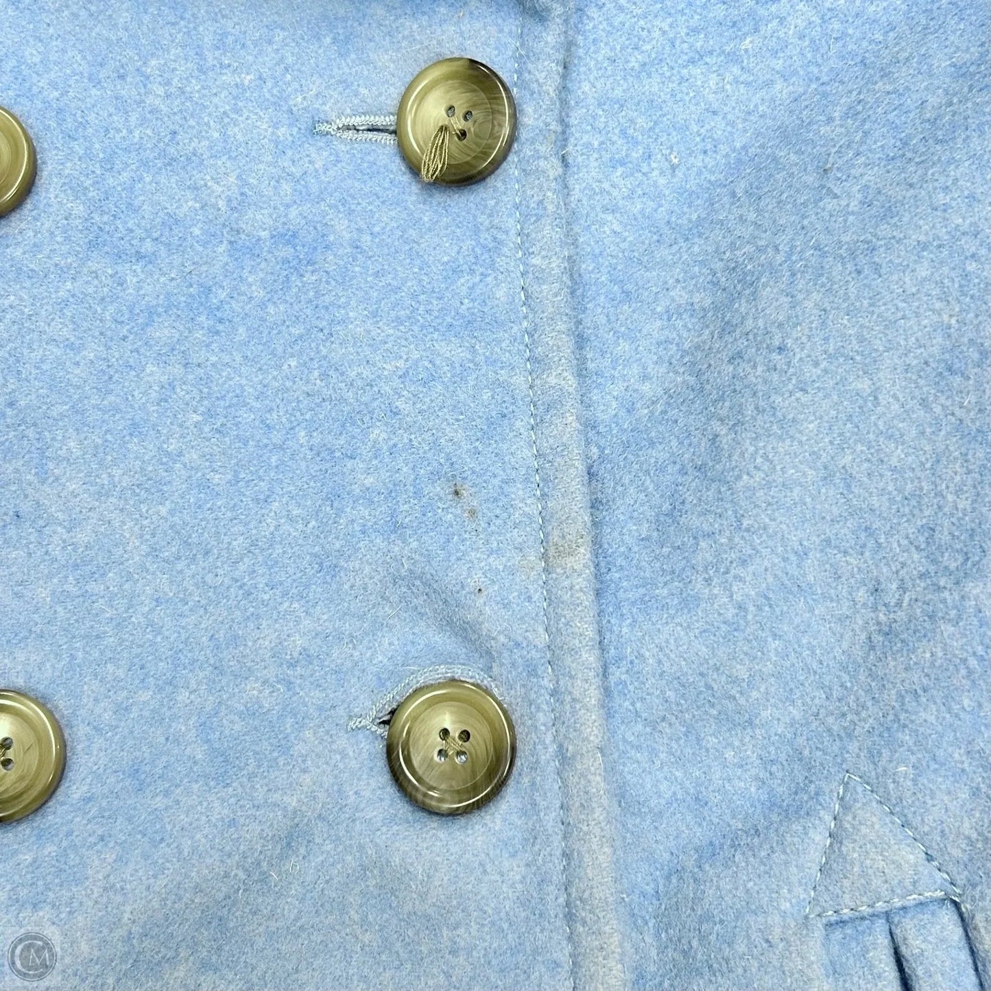 Coat Peacoat By Lands End In Blue, Size: L