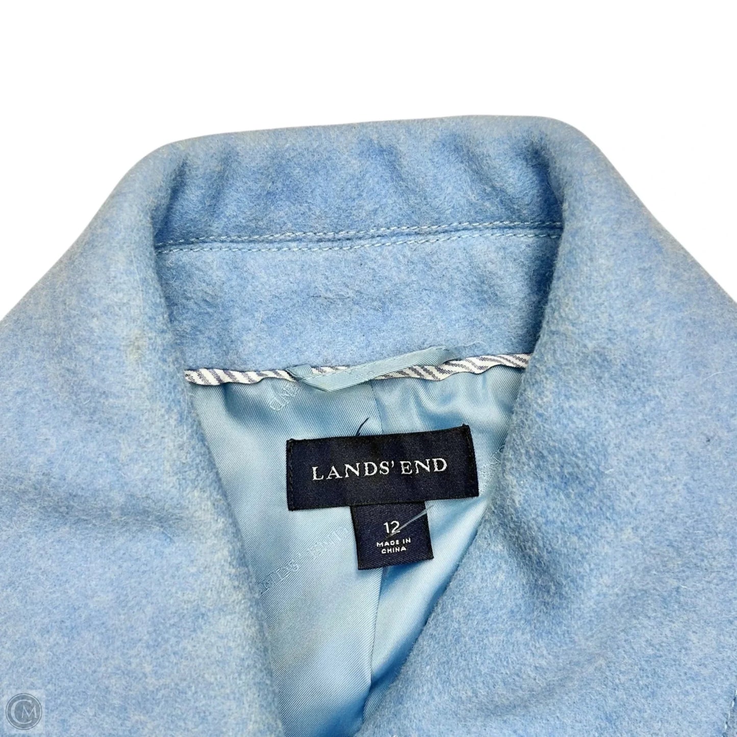 Coat Peacoat By Lands End In Blue, Size: L