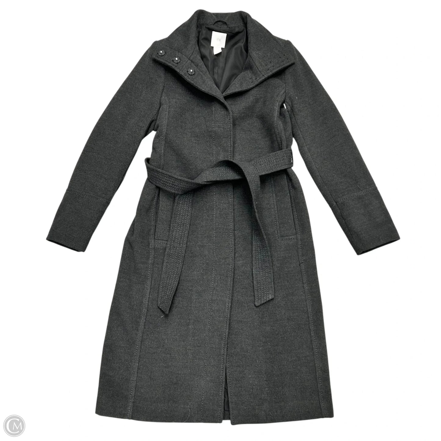 Coat Peacoat By H&m In Grey, Size: S