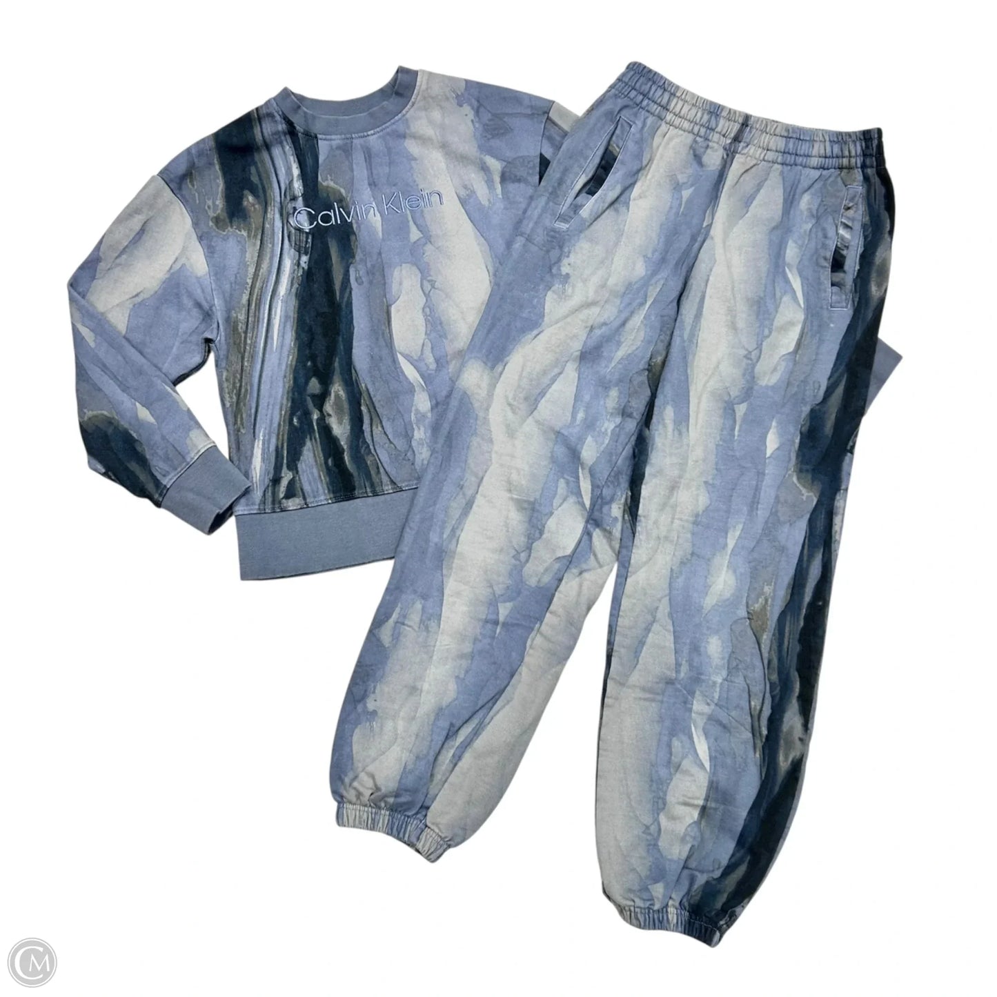 Pants Set 2pc By Calvin Klein In Blue & Grey, Size: Xs