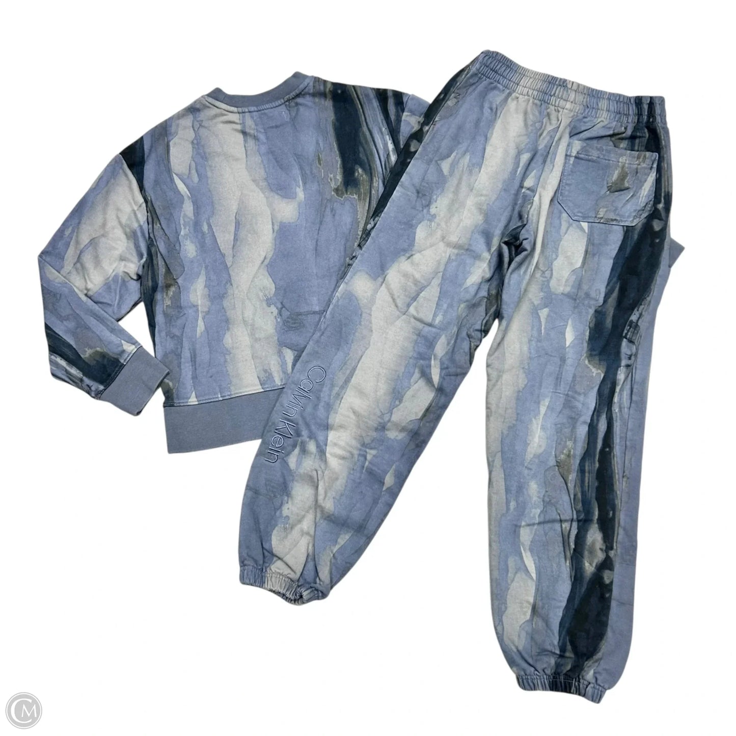 Pants Set 2pc By Calvin Klein In Blue & Grey, Size: Xs