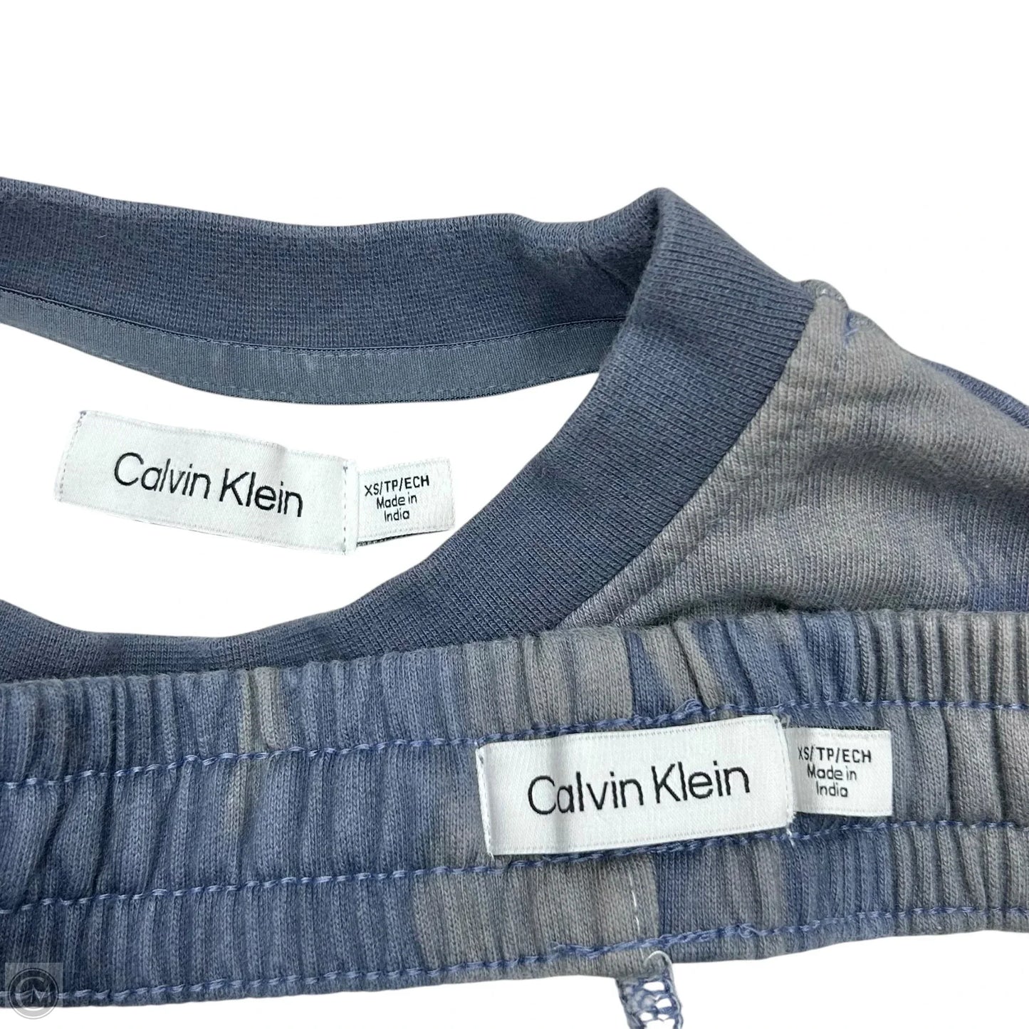 Pants Set 2pc By Calvin Klein In Blue & Grey, Size: Xs
