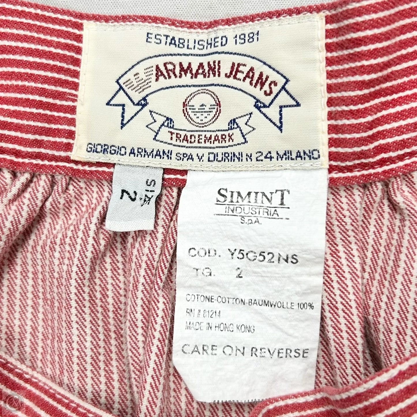 Skirt Mini & Short By Armani Jeans In Red & White, Size: 2