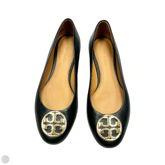 Shoes Designer By Tory Burch In Black & Gold, Size: 5.5