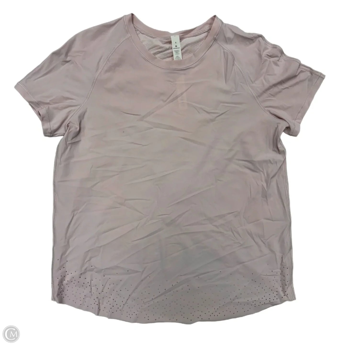 Athletic Top Short Sleeve By Lululemon In Pink, Size: S