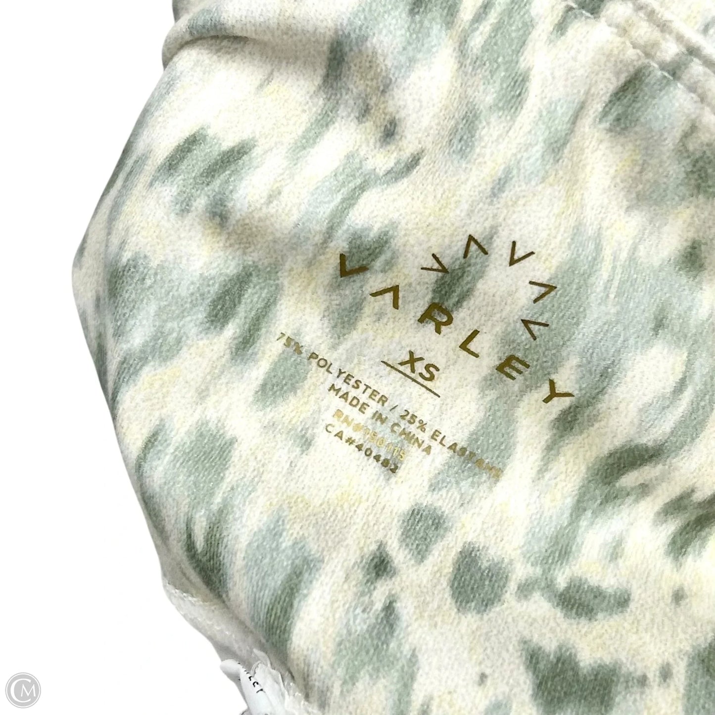 Athletic Leggings By Varley In Cream & Green, Size: Xs