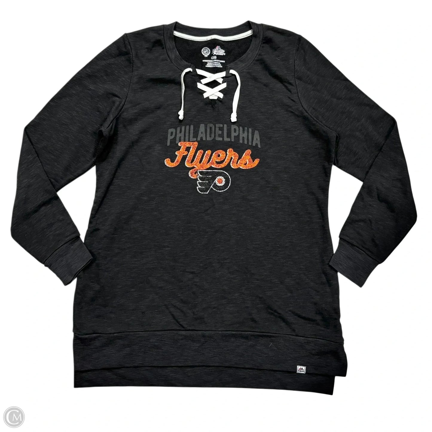 Athletic Sweatshirt Crewneck By Majestic In Grey, Size: L