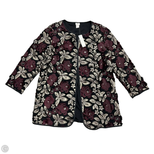 Jacket Denim By Chicos In Black & Purple, Size: L