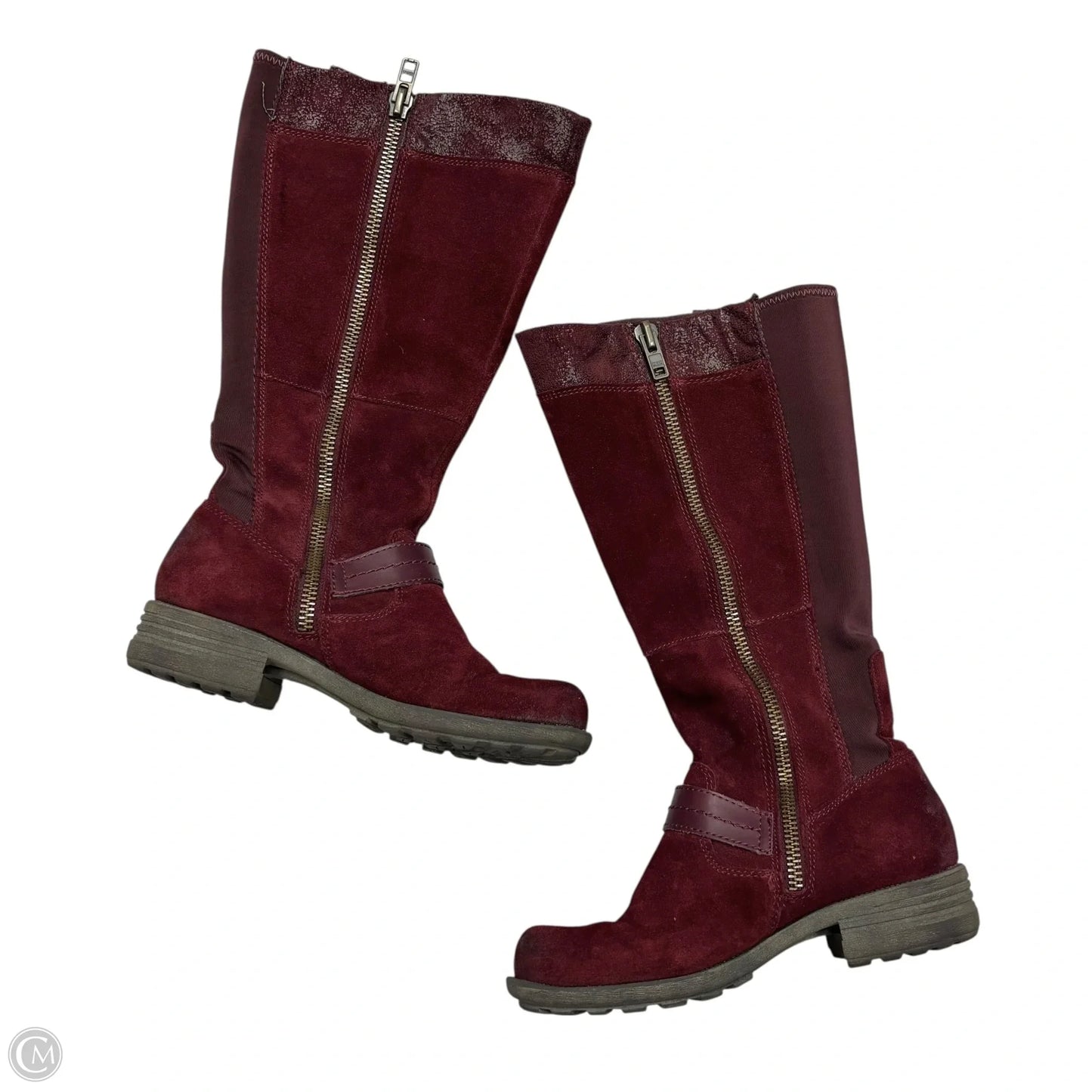 Boots Leather By Earth Origins In Maroon, Size: 6.5