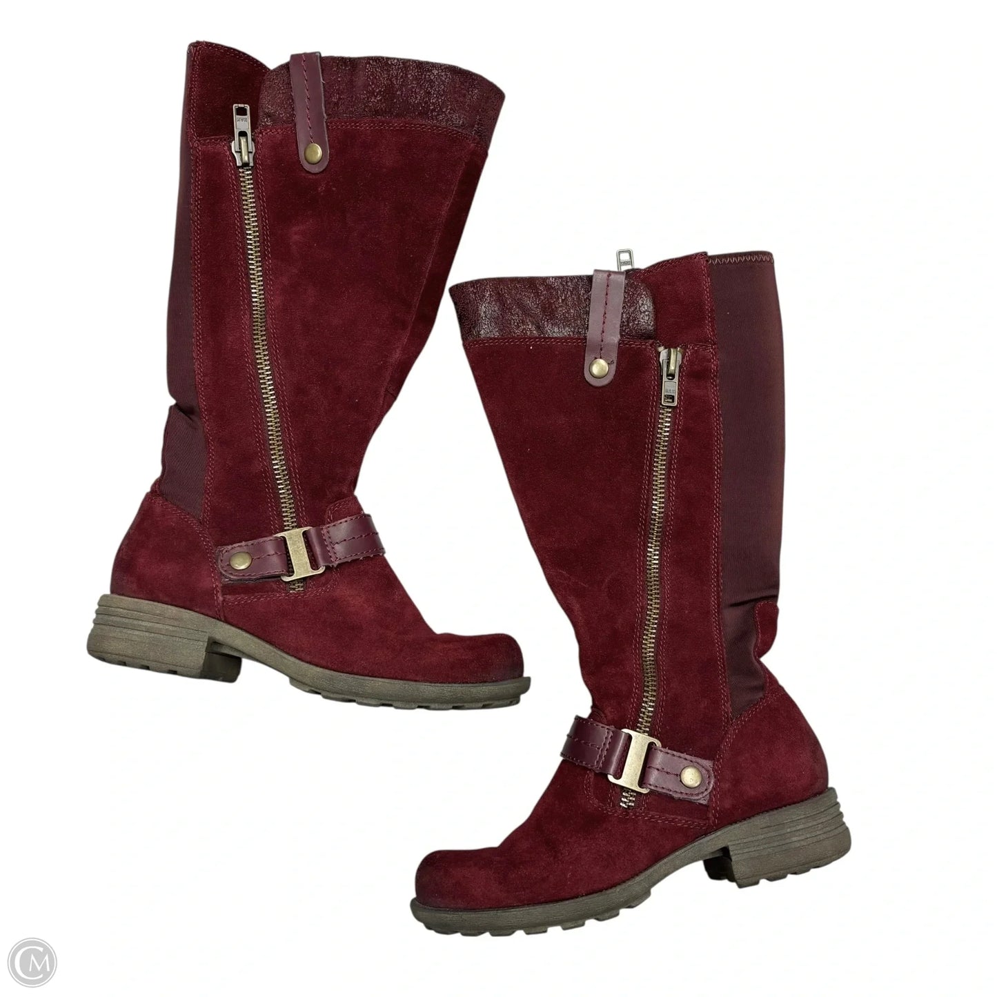Boots Leather By Earth Origins In Maroon, Size: 6.5