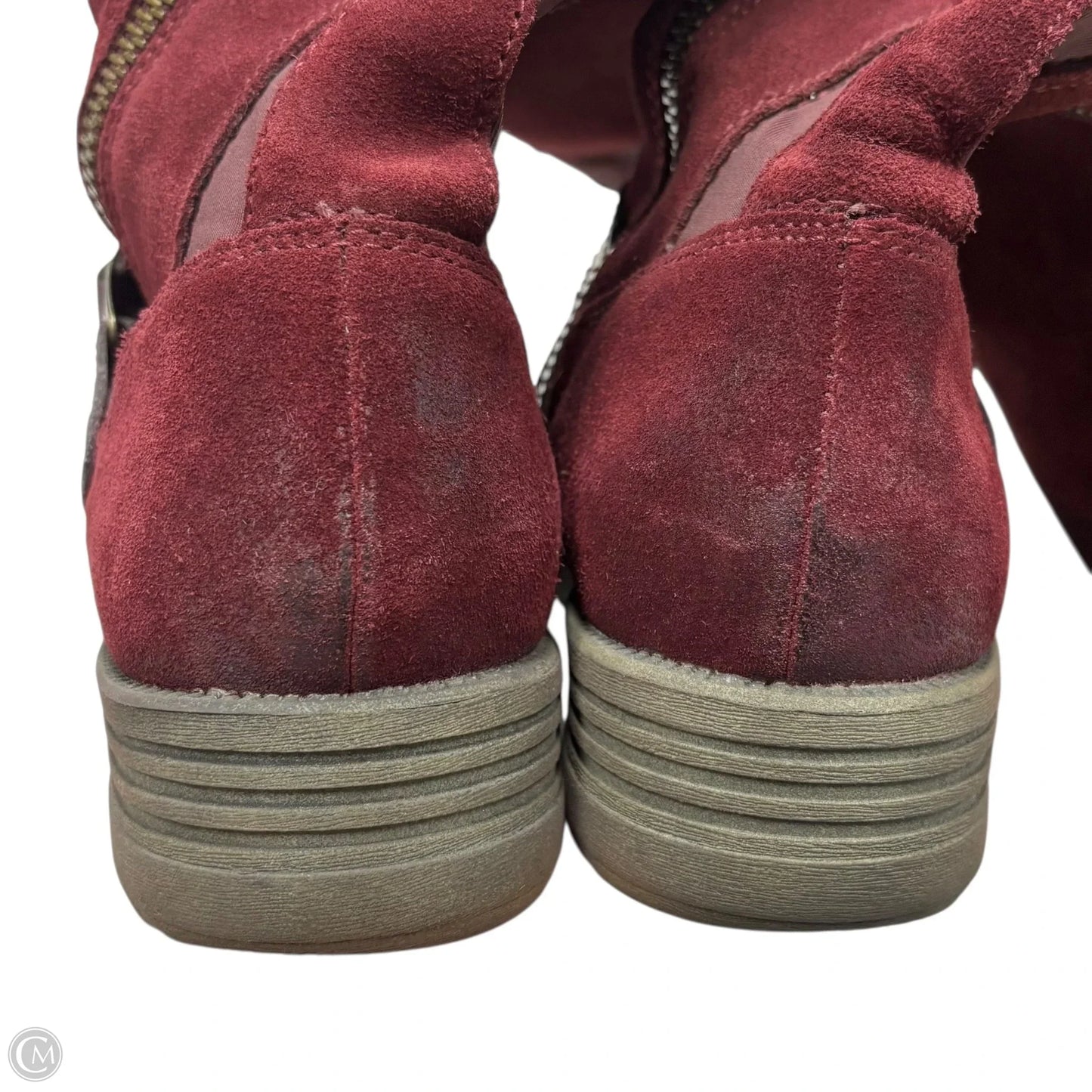 Boots Leather By Earth Origins In Maroon, Size: 6.5