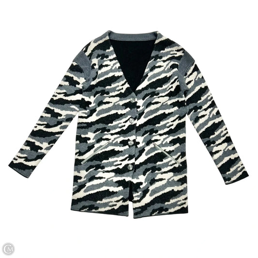 Sweater Cardigan Designer By Diane Von Furstenberg In Black & Grey, Size: S