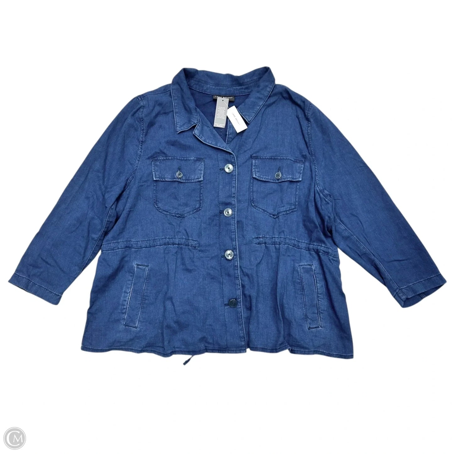 Jacket Utility By Lane Bryant In Blue Denim, Size: 3x