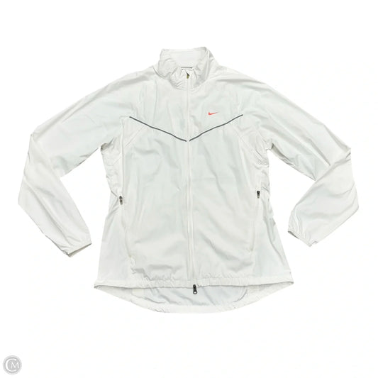 Athletic Jacket By Nike Apparel In White, Size: M