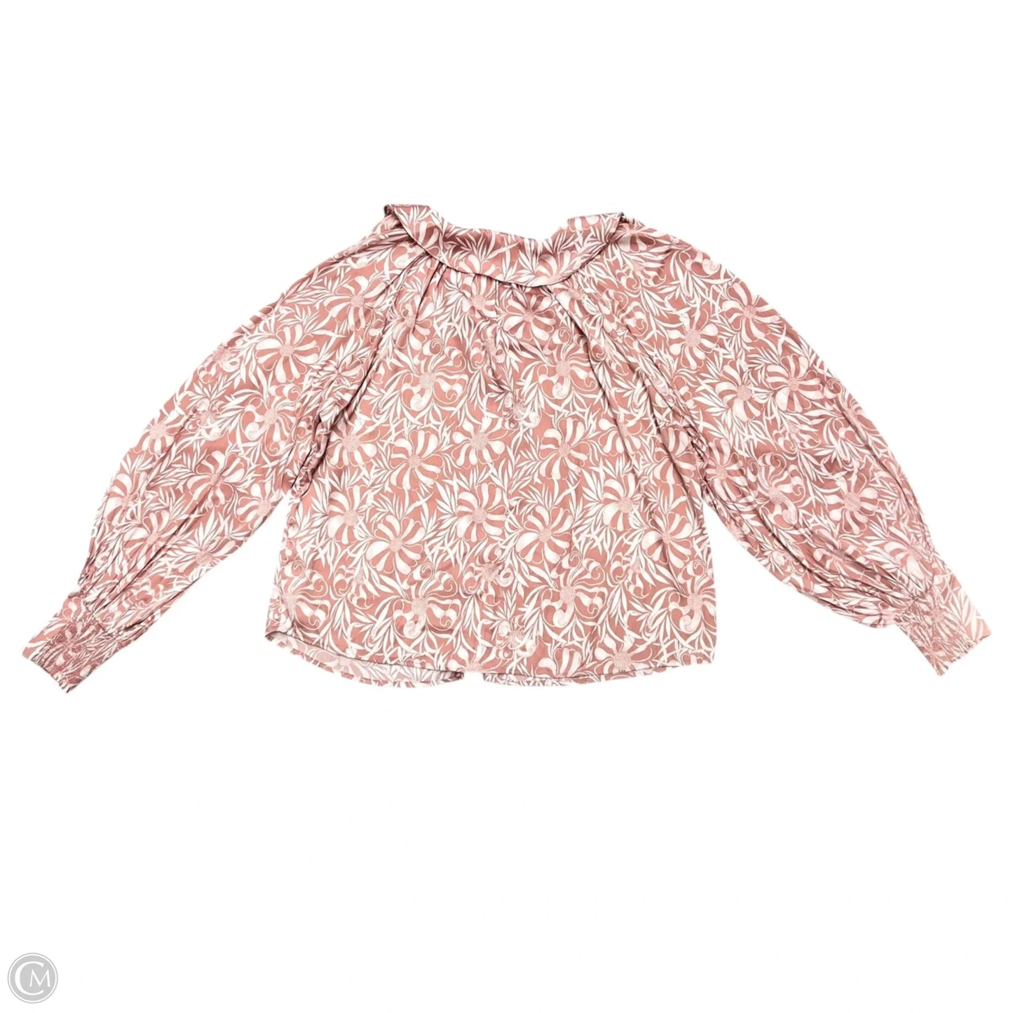 Blouse Long Sleeve By Anthropologie In Pink, Size: L