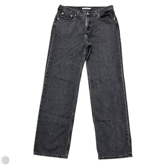 Jeans Straight By Levis In Black Denim, Size: 8