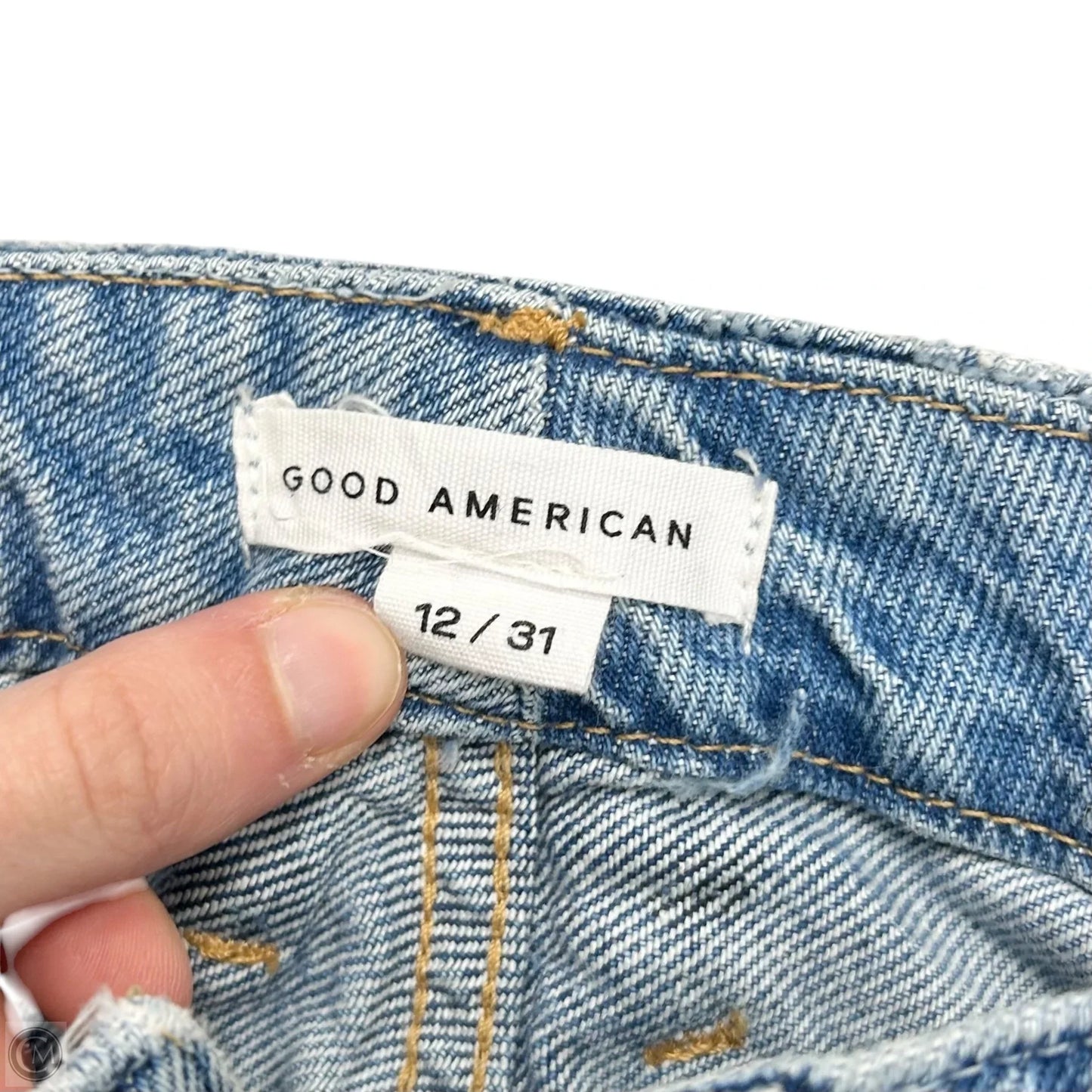 Jeans Straight By Good American In Blue Denim, Size: 12