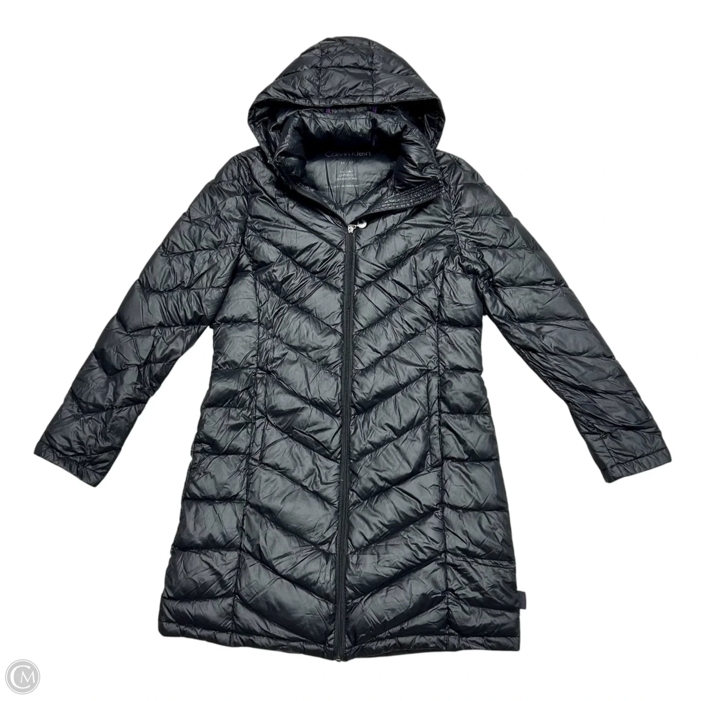 Jacket Puffer & Quilted By Calvin Klein In Black, Size: M