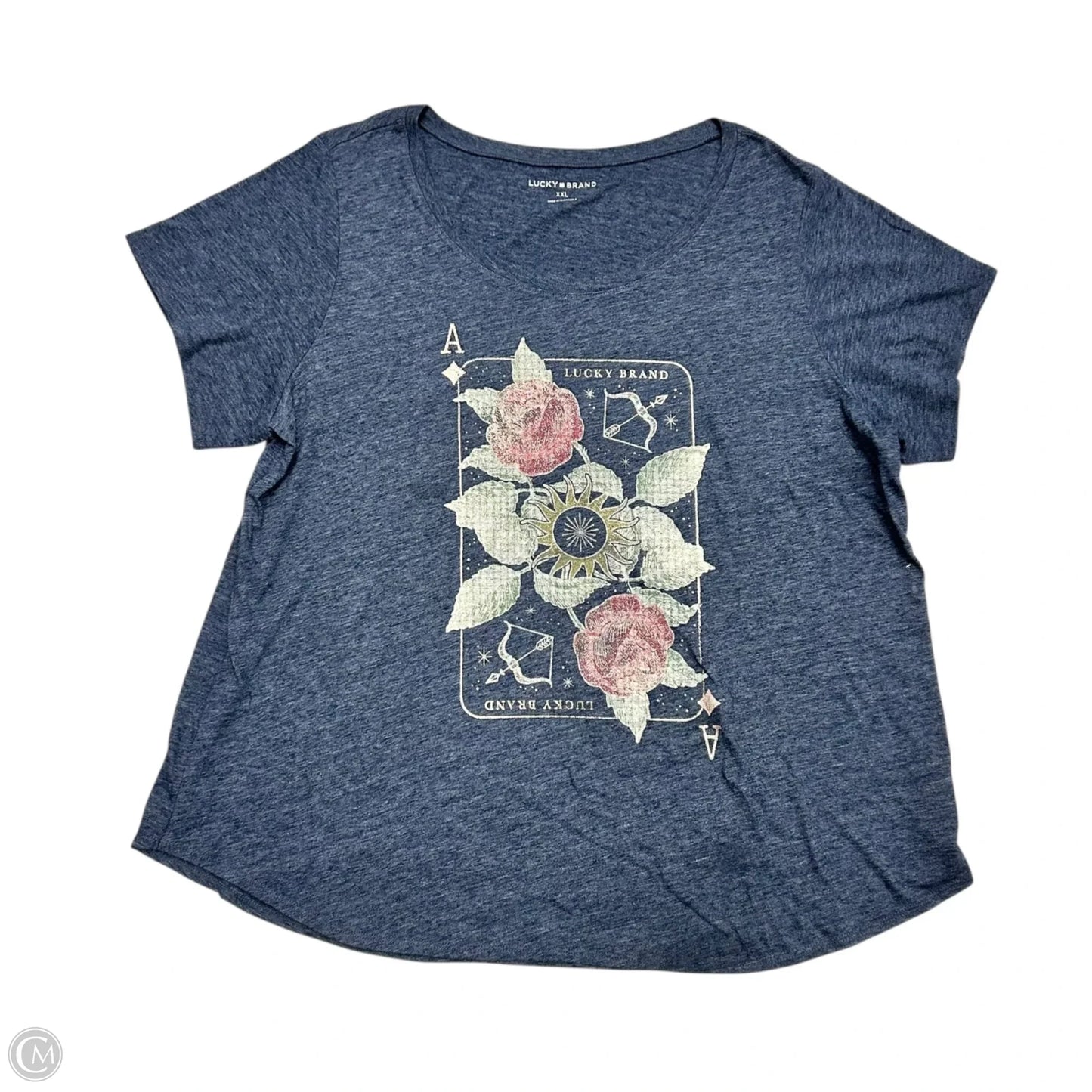 Top Short Sleeve By Lucky Brand In Blue, Size: Xxl